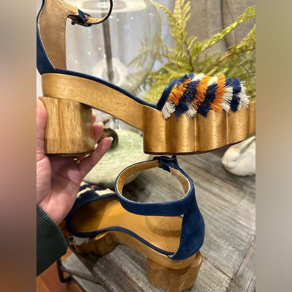 TORY BURCH Blue Alma Platform Sandal - Picture 12 of 16